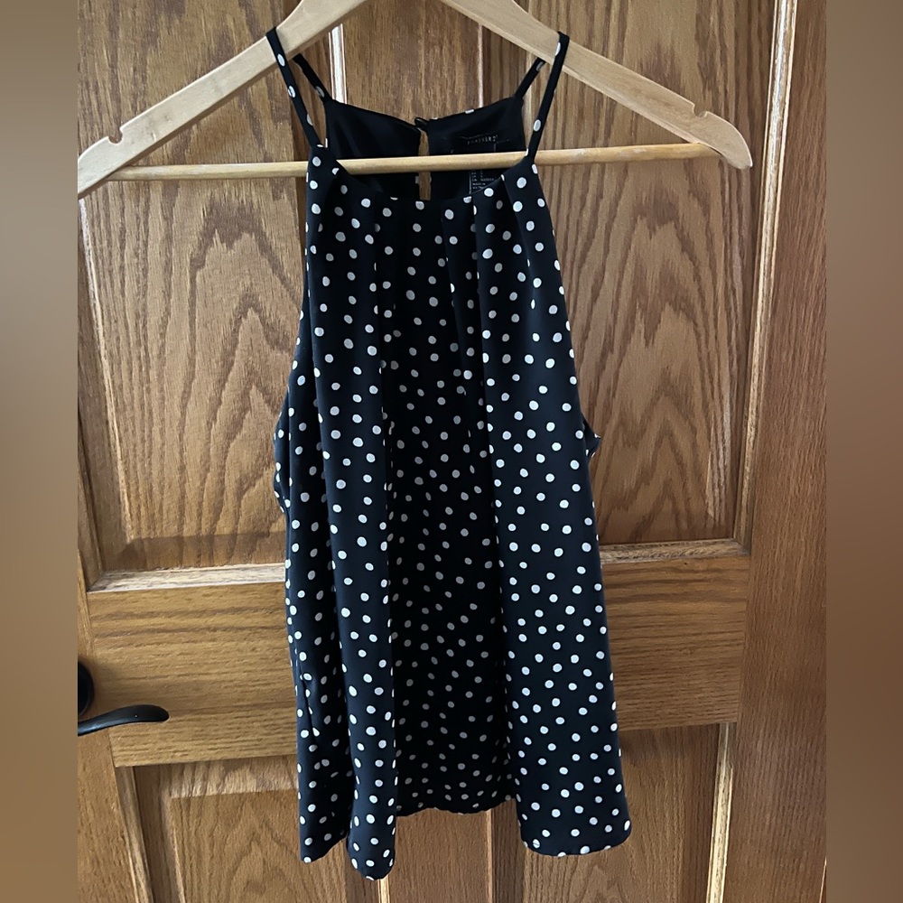 Forever 21 Black and White Polkadot Top